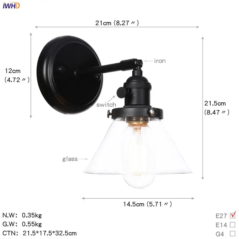 Modern black iron wall sconce with clear glass ball shade and exposed bulb for hallway decorbites glass ball wall lighting