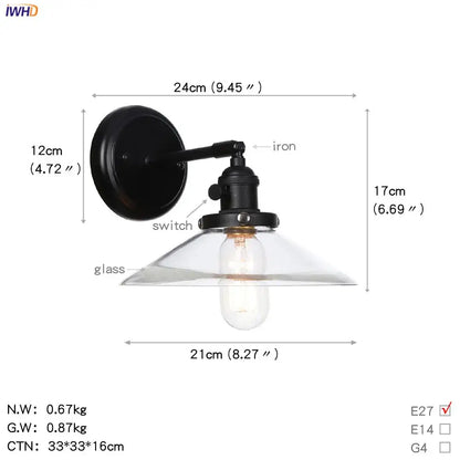 Modern black iron wall sconce with clear glass ball shade and exposed bulb for hallway lighting decorbites glass ball wall