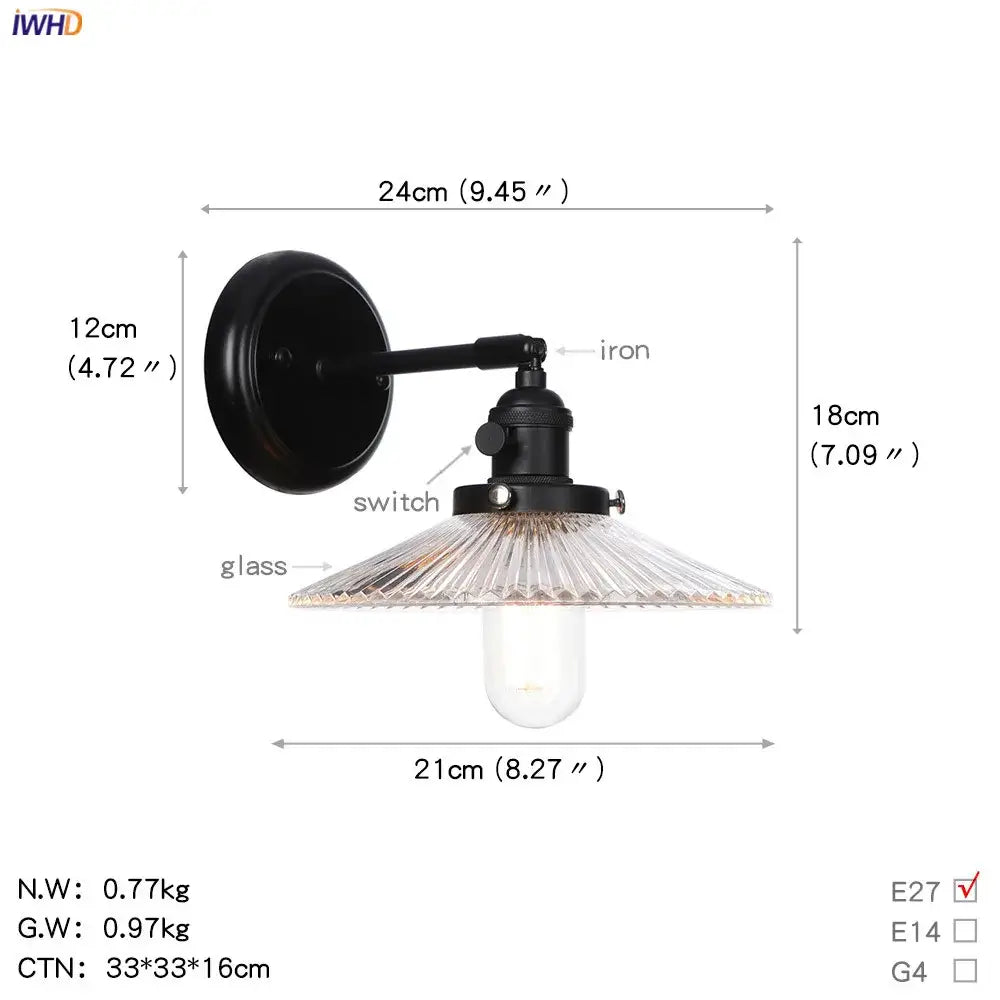 Modern black iron wall sconce with faceted glass ball shade and exposed bulb for decorbites glass ball wall lighting