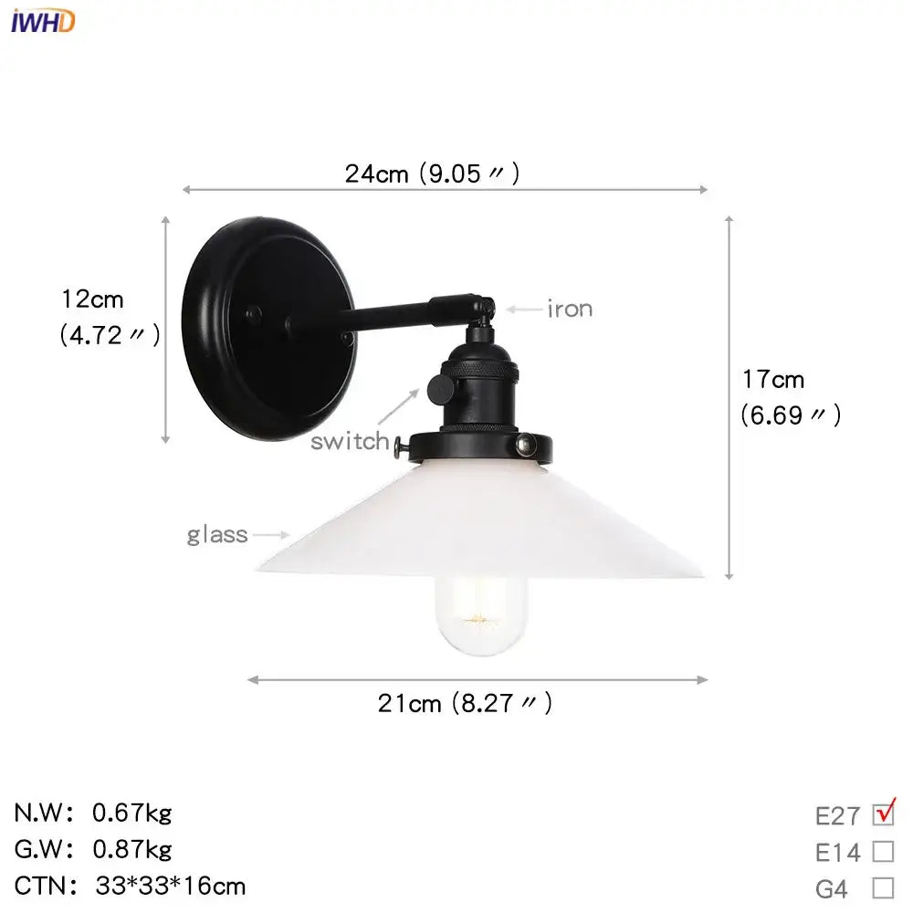 Modern black iron wall sconce with a white glass ball shade and exposed bulb for decorbites glass ball wall lighting