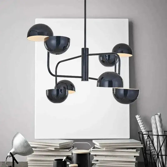 Modern black spherical pendant lamp with minimalist design decorbites abstract art chandelier for living room decor