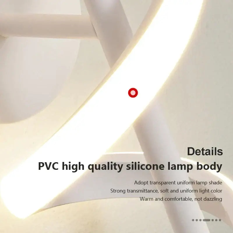 Modern black spiral led wall lamp with a sleek curved white translucent silicone body and warm led lighting for bedroom