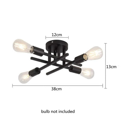 Modern Black Sputnik Chandelier Flush Mount - Chandelier
