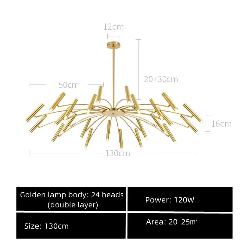 Modern black sputnik chandelier with 24 slender branching arms metal light fixture for living room by decorbites black sputnik