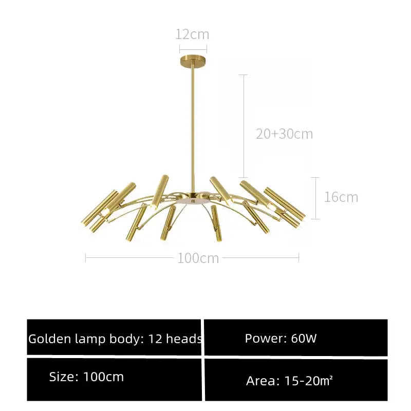 Modern black sputnik chandelier with 12 sleek metal arms radiating from a central hub for living room decorbites black sputnik