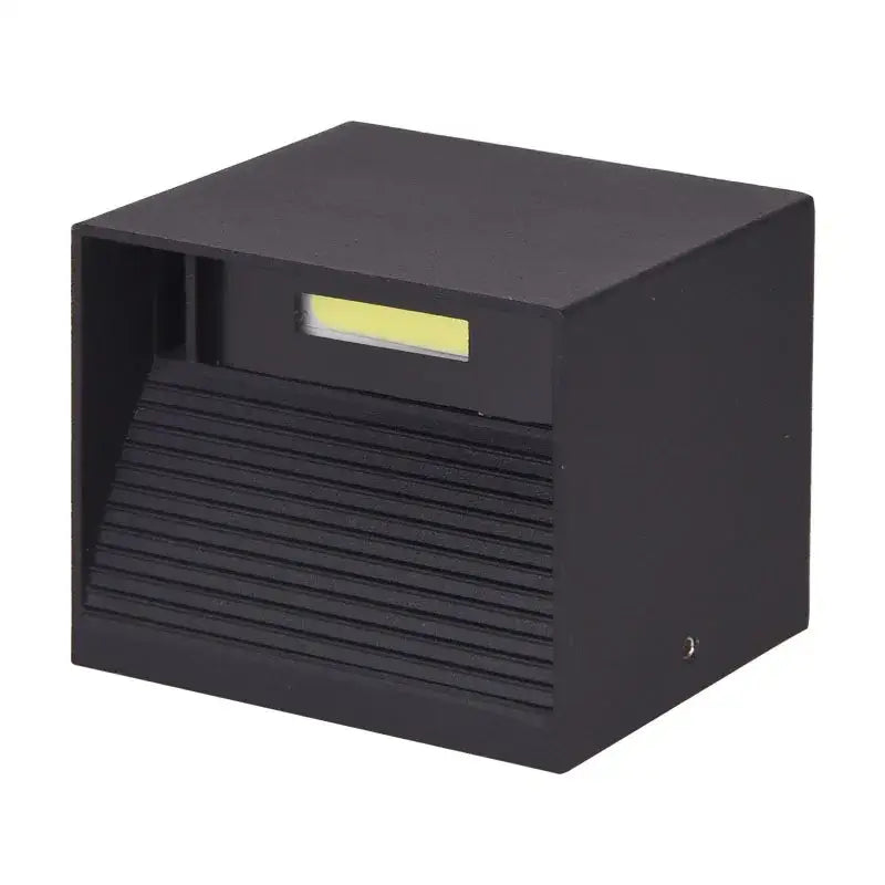 Modern black square 12w cob led wall lamp with yellow led panel and horizontal slats for living room decorbites 12w cob