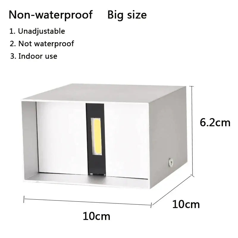 Silver rectangular wall lamp with black vertical strip decorbites 12w cob led for modern living room lighting