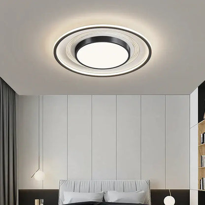 Modern black square led ceiling light with sleek circular design and dimming feature for living room decorbites led ceiling