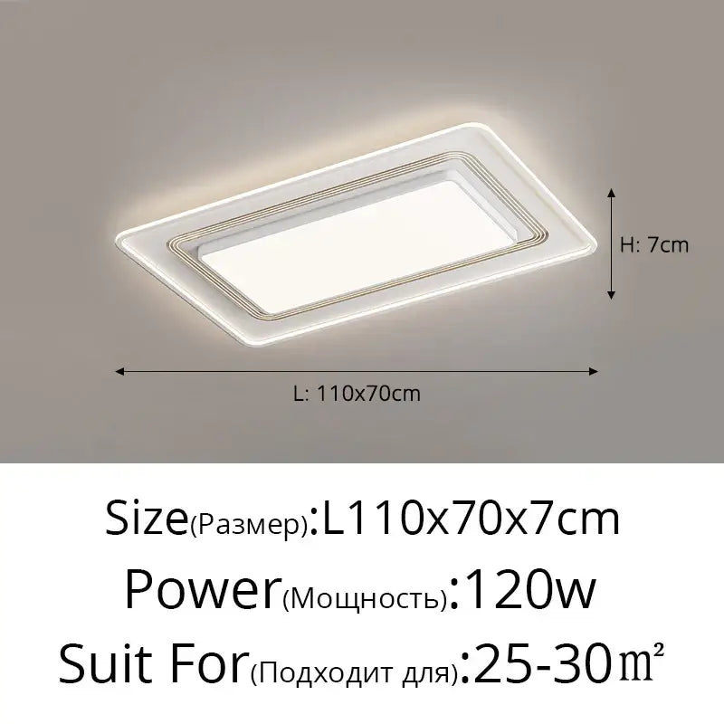 Modern black square decorbites led ceiling light with sleek white acrylic frame and frosted glass panel for living room