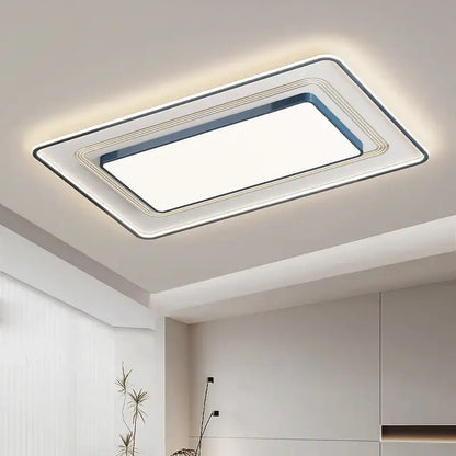 Modern black square led ceiling light with sleek silver frame and layered warm white led strips for living room decorbites led ceiling