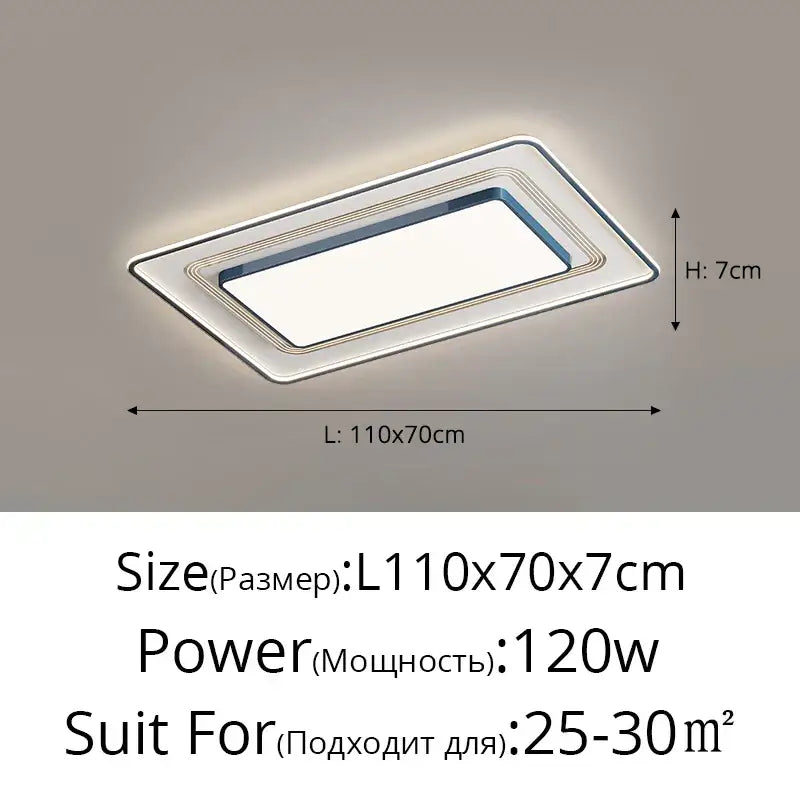 Modern black square led ceiling light with sleek chrome frame and layered design for living room decorbites led ceiling light