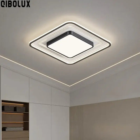 Modern black square led ceiling light with sleek frame and glowing white illumination for living room decorbites led ceiling