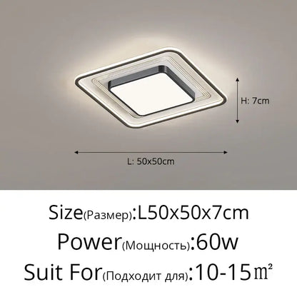 Modern black square led ceiling light with sleek silver frame and frosted glass panel for living room decorbites led ceiling