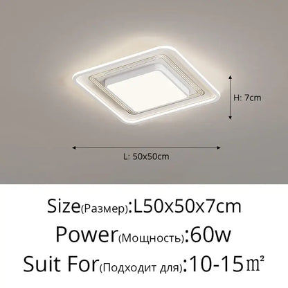 Modern black square led ceiling light with layered recessed design and sleek frame for living room decorbites led ceiling