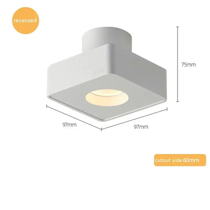 Modern black square led surface mount ceiling light with warm circular illumination for bedroom decorbites led surface