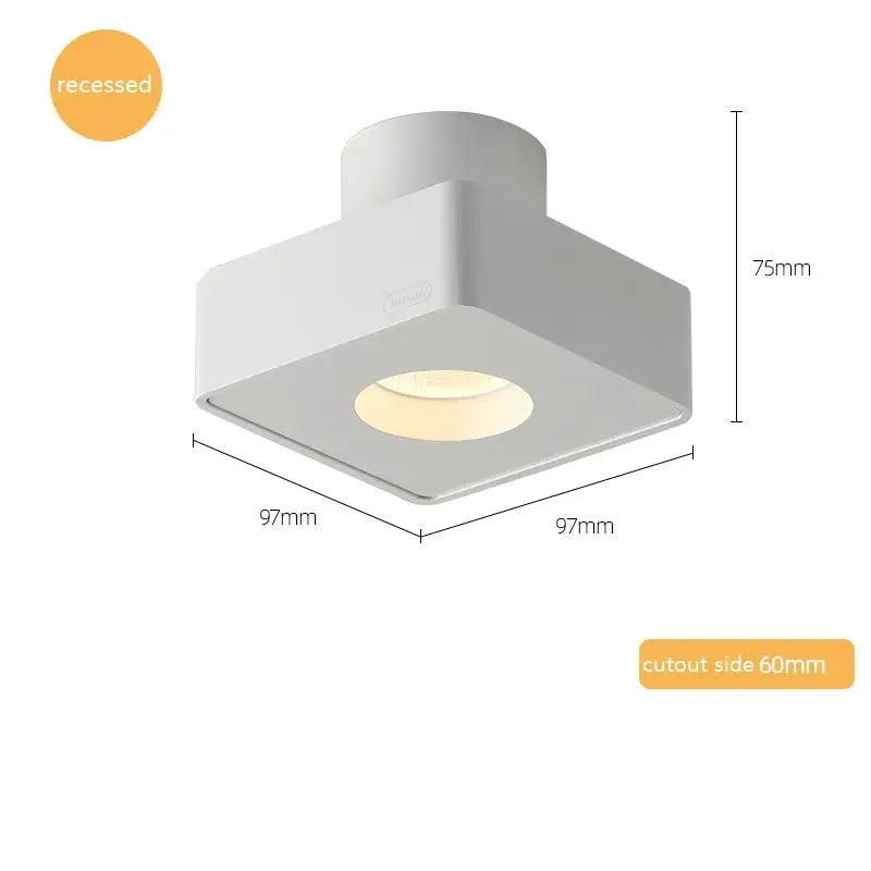 Modern black square led surface mount ceiling light with warm circular illumination for bedroom decorbites led surface