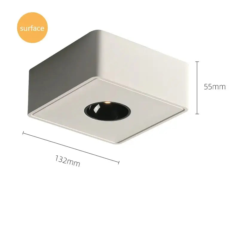 Modern black square led surface mount ceiling light with matte white finish and black center for bedroom decorbites led surface