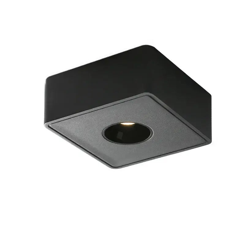 Modern black square led surface mount ceiling light with matte finish and warm circular led bulb for bedroom decorbites led surface