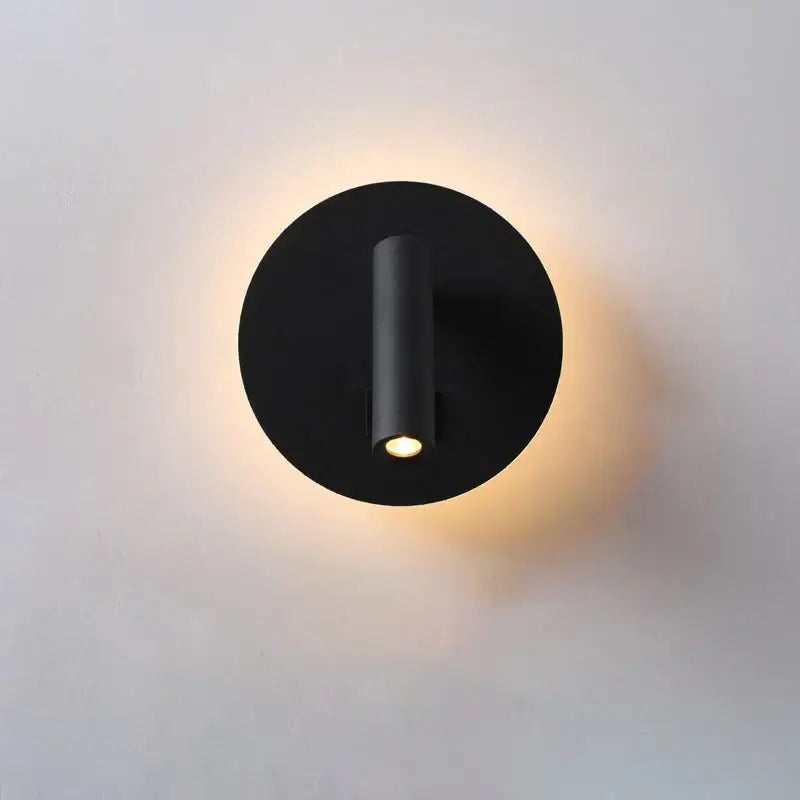 Modern black square led wall lamp with a sleek cylindrical design and warm illumination ideal as a bedroom reading wall lamp