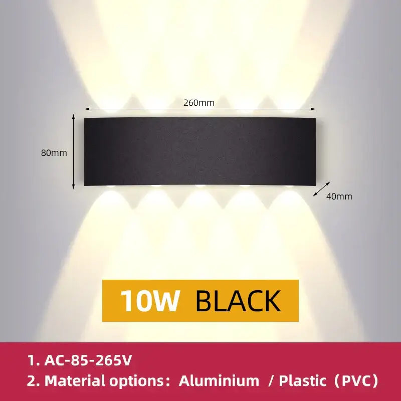 Modern black square led wall light with sleek rectangular design in aluminum or pvc for bedroom decorbites led wall lighting