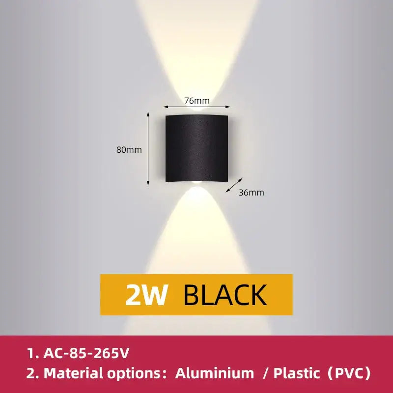 Modern black square led wall light with sleek cylindrical design in aluminum or pvc for bedroom decorbites led wall decor