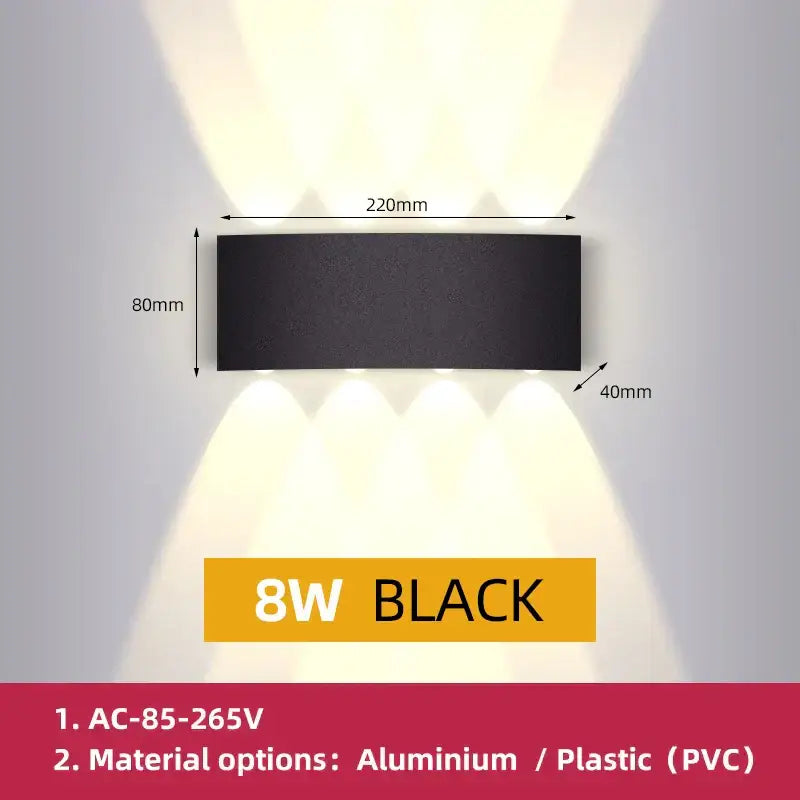 Modern black square led wall light with three warm white downward beams for bedroom decorbites led wall illumination