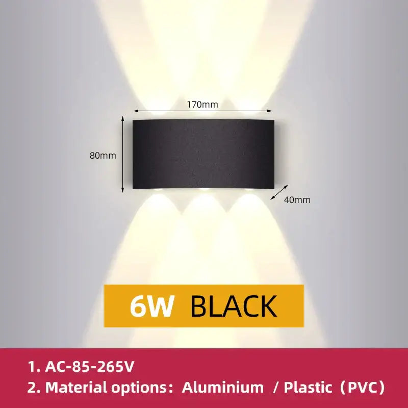 Modern black rectangular led wall light with three warm white downward beams for bedroom decorbites led wall illumination