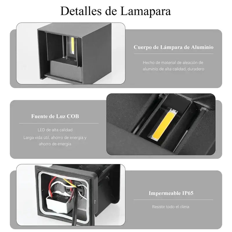 Modern black aluminum led wall light with cob led light source for bedroom decorbites led wall waterproof decor
