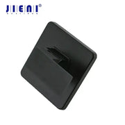 Modern black square wall mounted bathroom hook made of plastic with sleek design and smooth edges for shower mixer areas