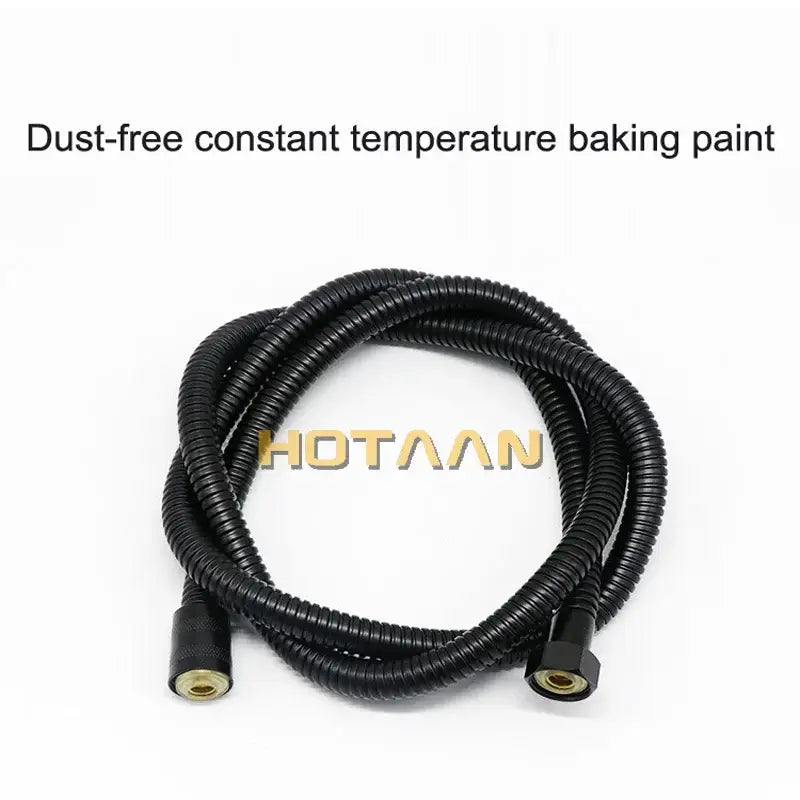 Modern black stainless steel flexible shower hose with black corrugated hose and brass fittings for durable bathroom use