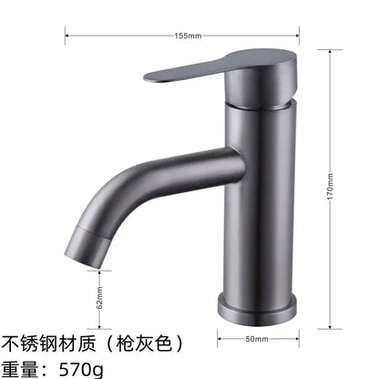 Modern black stainless steel single handle bathroom faucet in gunmetal finish with sleek decorbites black stainless design