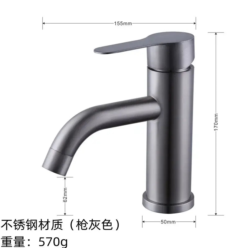 Modern black stainless steel single handle bathroom faucet in gunmetal finish with sleek decorbites black stainless design