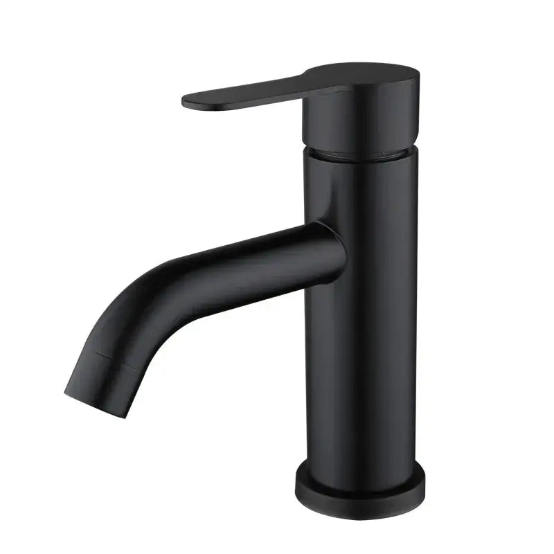 Modern black stainless steel single handle bathroom faucet with black matte finish by decorbites for sleek decor
