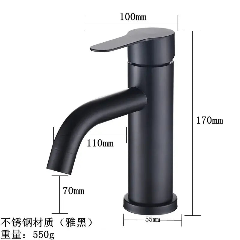 Modern black stainless steel single handle bathroom faucet with sleek matte finish by decorbites black stainless steel