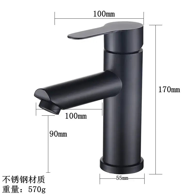 Modern black stainless steel single handle bathroom faucet in black matte finish by decorbites stainless steel