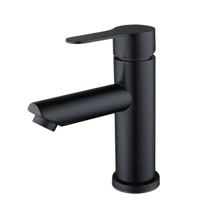 Modern black stainless steel single-handle bathroom faucet with black matte finish and sleek decorbites black stainless design