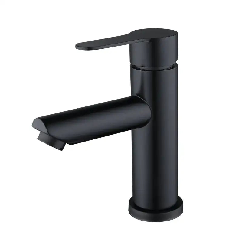 Modern black stainless steel single-handle bathroom faucet with black matte finish and sleek decorbites black stainless design