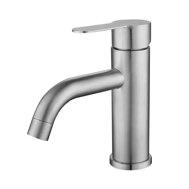 Modern brushed stainless steel single-handle bathroom faucet with sleek minimalist design for decorbites black stainless steel collection