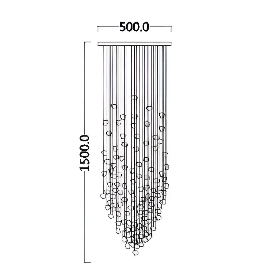 Modern black stone decorbites crystal chandelier with sleek cascading spherical glass beads for hallway pendant light decor