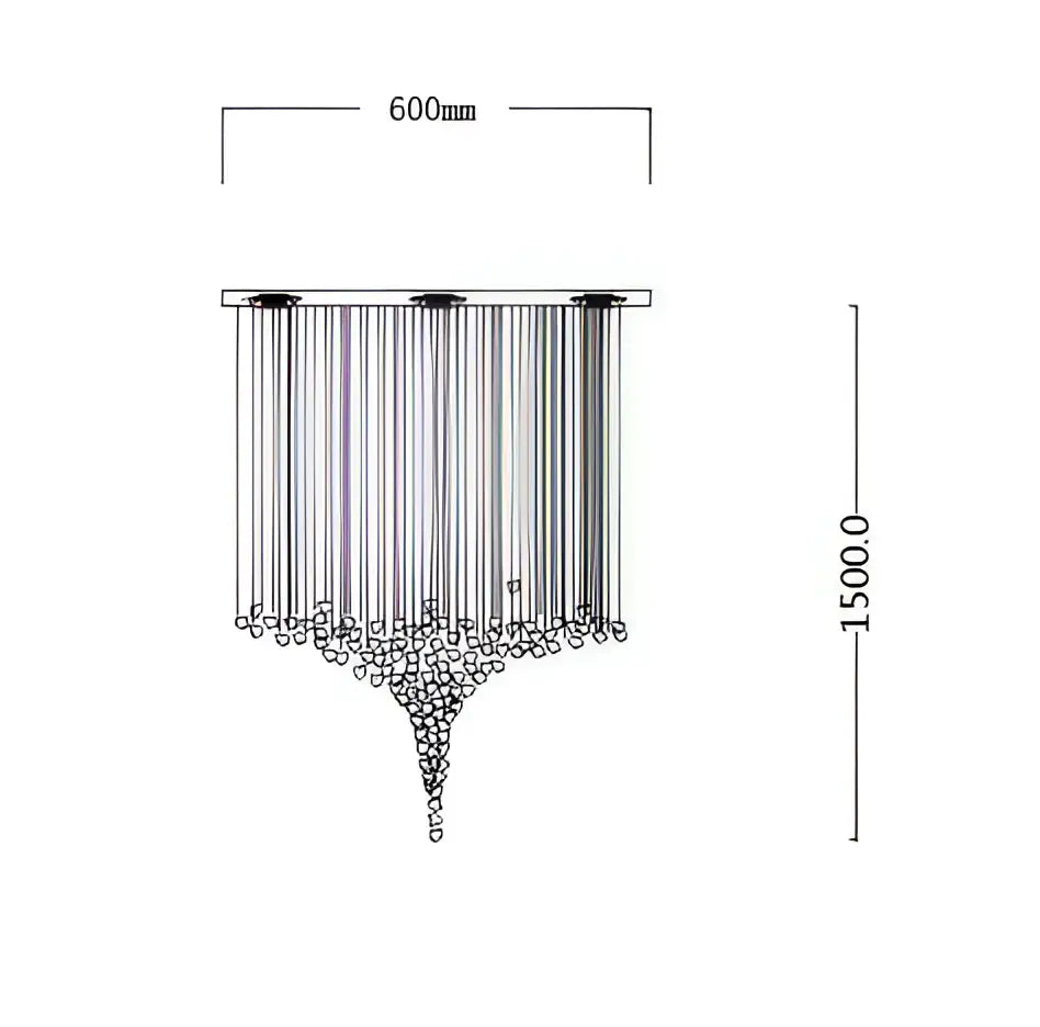Modern black stone crystal chandelier hallway pendant light with sleek thin metallic rods by decorbites crystal chandelier