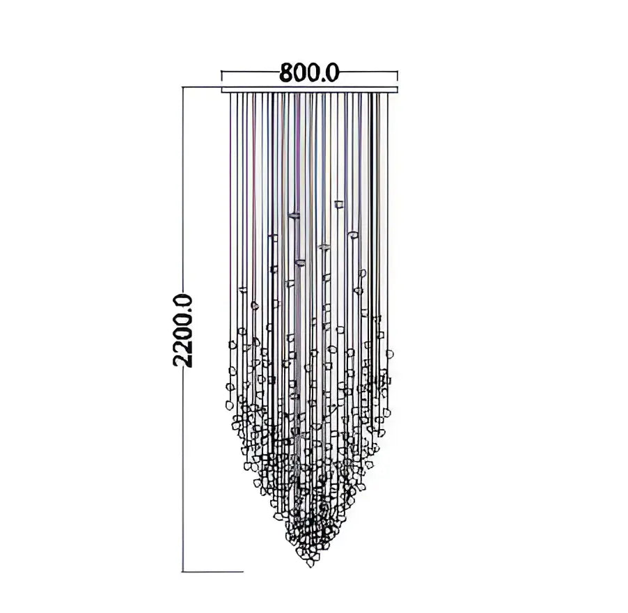 Modern black stone crystal chandelier with cascading clear crystal beads on 800mm frame decorbites crystal chandelier