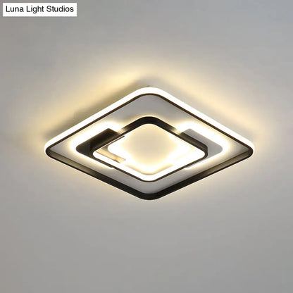 DecorBites™ DecorBites™ Modern Black Super Thin LED Flush Mount Ceiling Lamp in Warm/White Light
