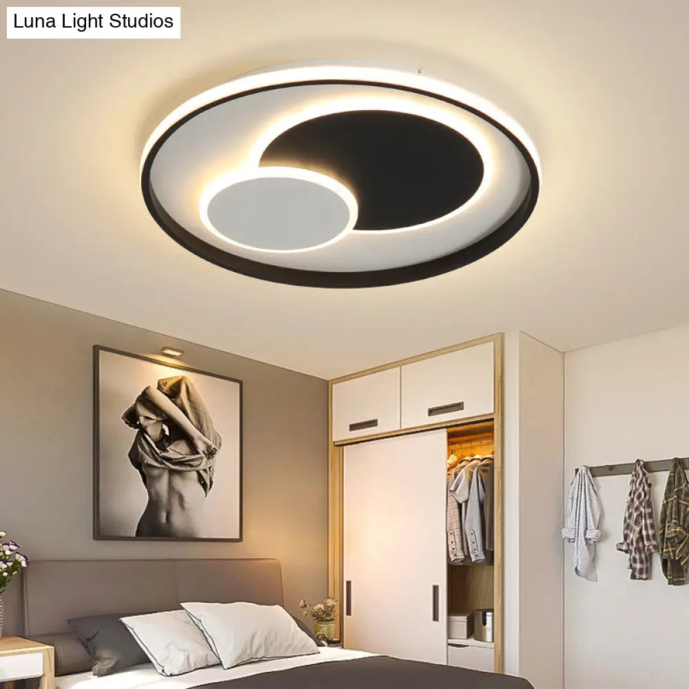 DecorBites™ DecorBites™ Modern Black Super Thin LED Flush Mount Ceiling Lamp in Warm/White Light