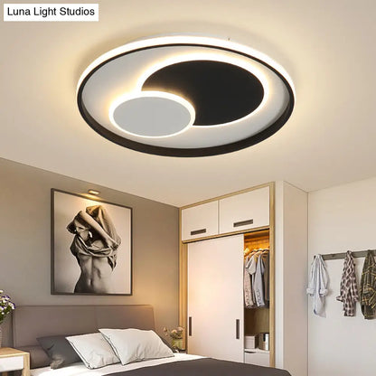 DecorBites™ DecorBites™ Modern Black Super Thin LED Flush Mount Ceiling Lamp in Warm/White Light
