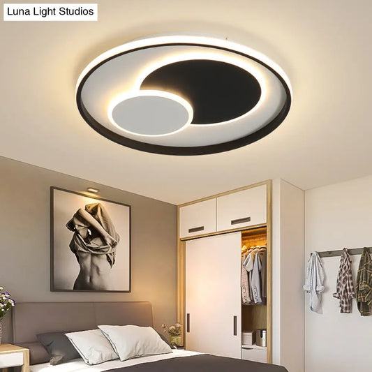 DecorBites™ DecorBites™ Modern Black Super Thin LED Flush Mount Ceiling Lamp in Warm/White Light