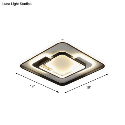 DecorBites™ DecorBites™ Modern Black Super Thin LED Flush Mount Ceiling Lamp in Warm/White Light