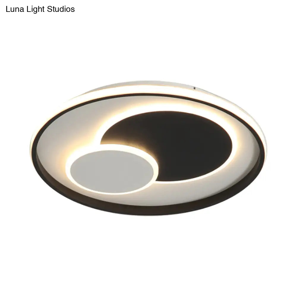 DecorBites™ DecorBites™ Modern Black Super Thin LED Flush Mount Ceiling Lamp in Warm/White Light