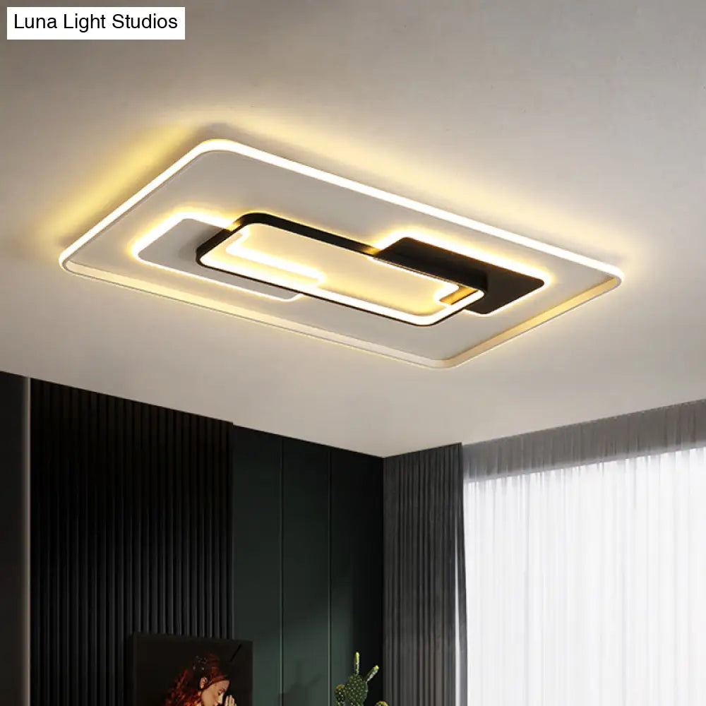 DecorBites™ DecorBites™ Modern Black Super Thin LED Flush Mount Ceiling Lamp in Warm/White Light