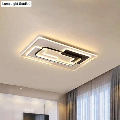 DecorBites™ DecorBites™ Modern Black Super Thin LED Flush Mount Ceiling Lamp in Warm/White Light