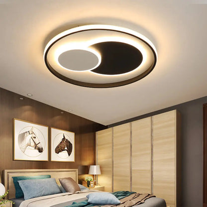 DecorBites™ DecorBites™ Modern Black Super Thin LED Flush Mount Ceiling Lamp in Warm/White Light